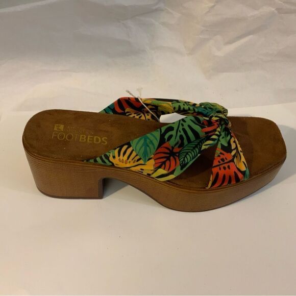 White Mountain Shoes Glamming Women's Platform SandalS multicolor 9.5 M - Picture 1 of 9
